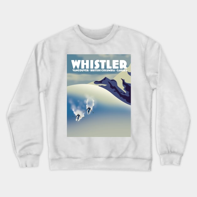 Whistler British Columbia Canada ski poster Crewneck Sweatshirt by nickemporium1